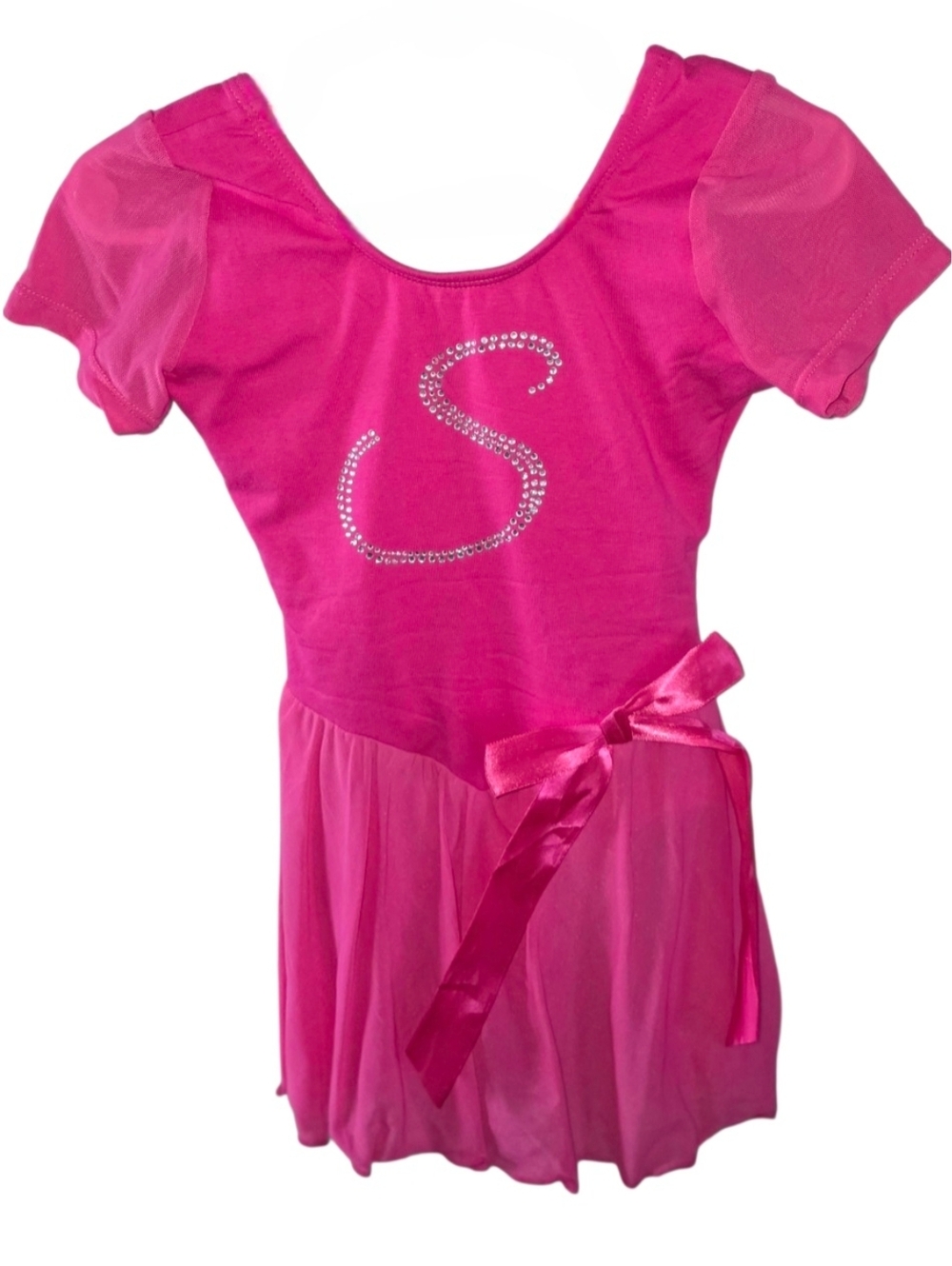 Girls Custom Letter S Rhinestone Ballet Leotard/Dance Tutu Size 3T/4T NWOT
